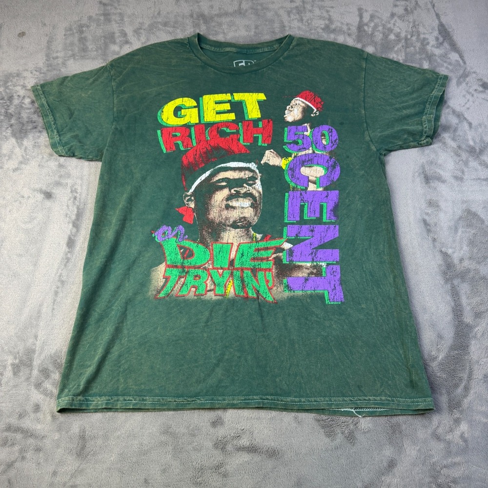 50 Cent Get Rich Or Die Tryin Shirt Mens Size Large Rap Hip Hop Graphic Tee 2024
